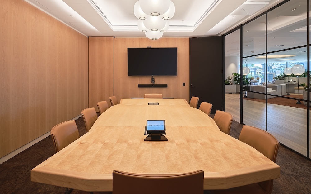 A well-equipped meeting room in The Work Project Quay Quarter Tower, Sydney