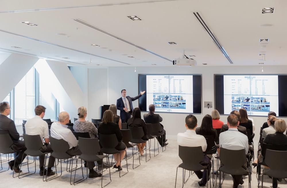 A company conference held at The Work Project at 1 Farrer Place Sydney.