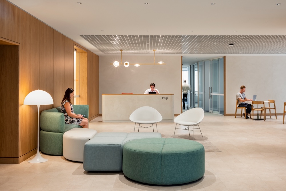The reception of The Work Project Offices at 66 Goulburn Street, Sydney. 