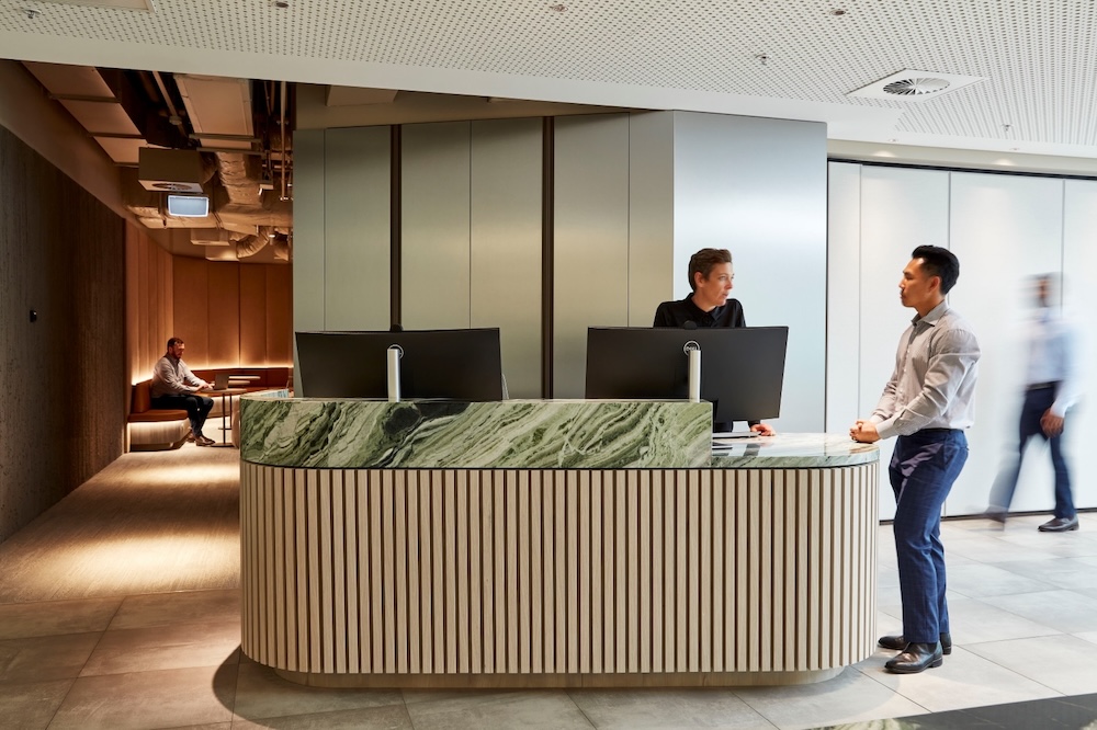 Front desk reception at TWP 480 Queen Street, Brisbane