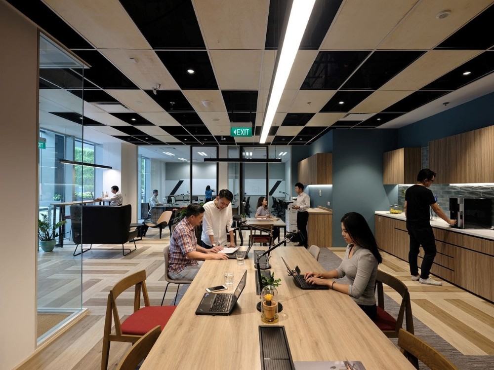 Freelancers working in a coworking space